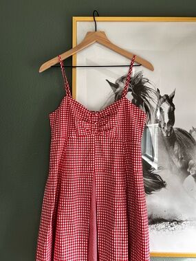 Lumiere Red and White Gingham Sundress